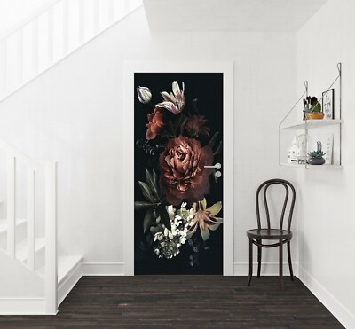 3D Retro Rote Blumen ZHU2614 Door Wall Mural Photo Wall Sticker Decal Wall Amy