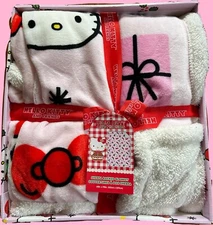 Hello Kitty Pink Sherpa Backed Christmas Blanket  by Jay Franco & Sons
