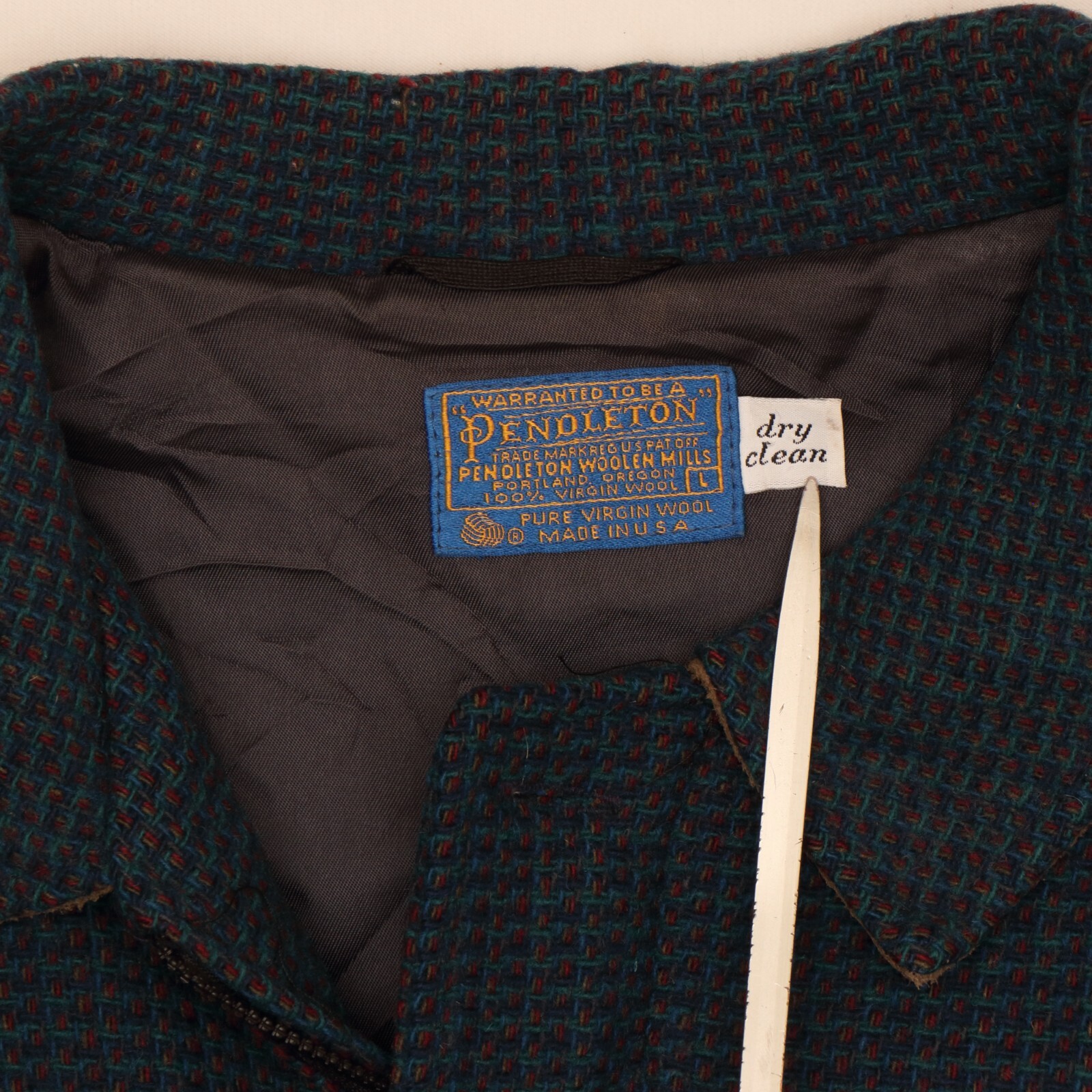 A0023 VTG Pendleton Men's Wool Plaid Long Sleeve Jacket Made in USA