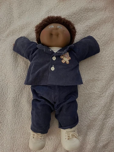 1983 Cabbage Patch Black African American Girl Doll Vintage w/ Corduroy Clothing