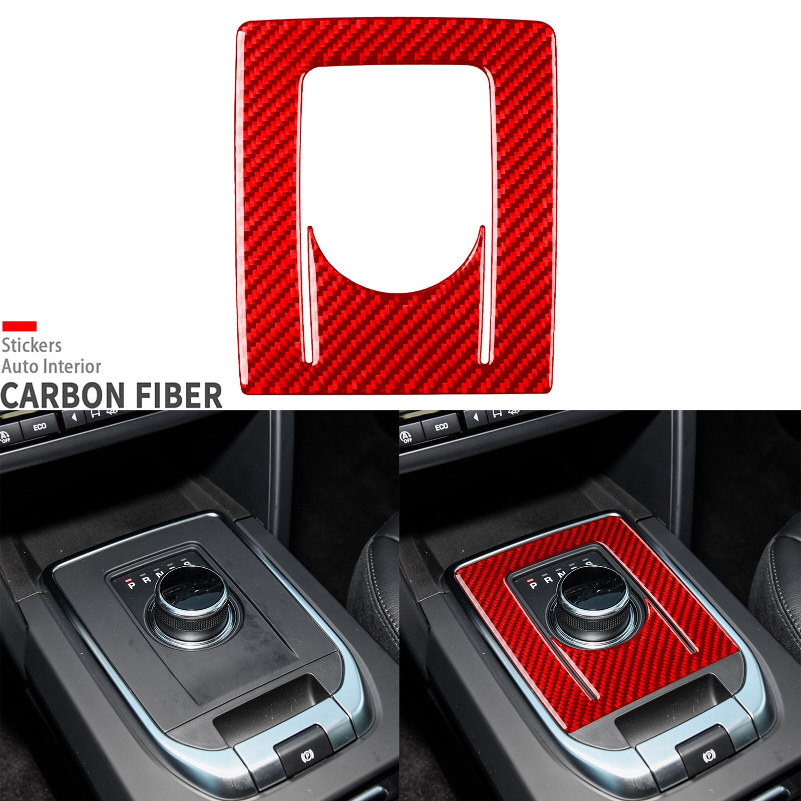 Red Carbon Fiber Gear Shift Panel Cover For Land Rover Discovery Sport 2015-2019