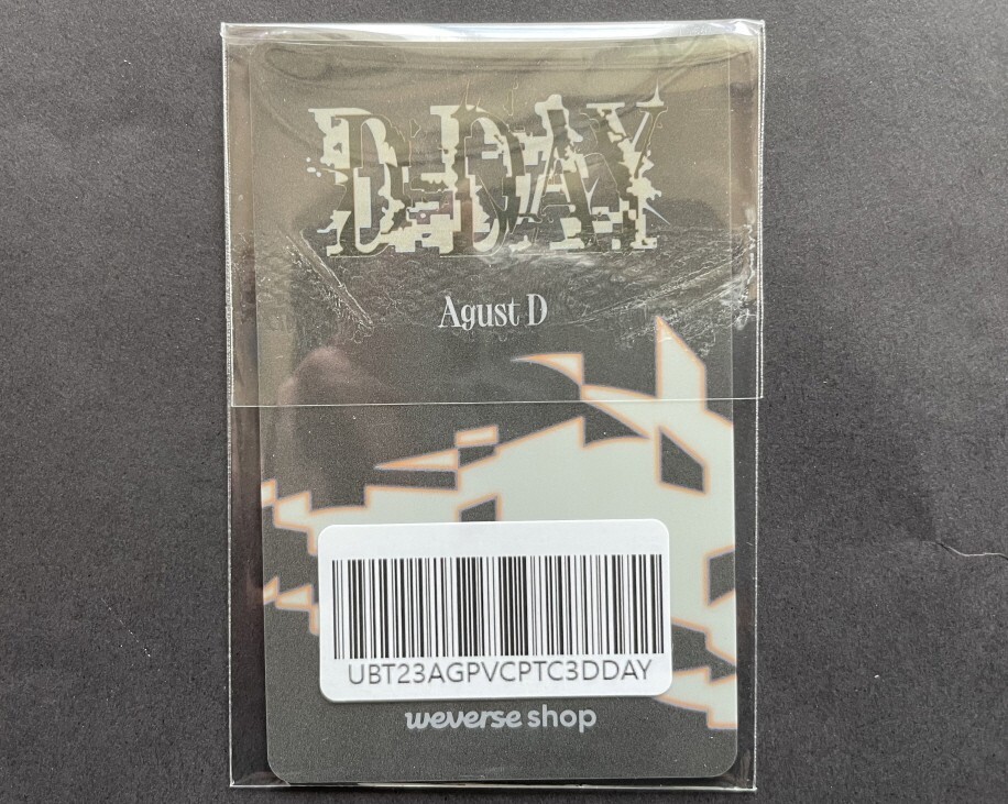 BTS,SUGA Agust D 'D-Day' WEVERSE SHOP SPECIAL GIFT PVC PHOTO CARD