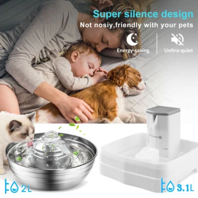 Haustier Trinkbrunnen für Katzen Hunde Automatisches Wasserspender mit Filter DE
