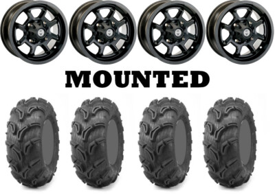 Kit 4 Maxxis Zilla Tires 28x10-12 on Moose 415X Matte Black Wheels CAN