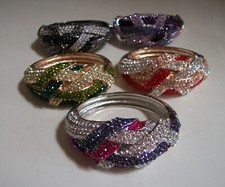 Women's Silver, Gold Multicolor Fashion Rhinestone Party Bangle Cuff Bracelet