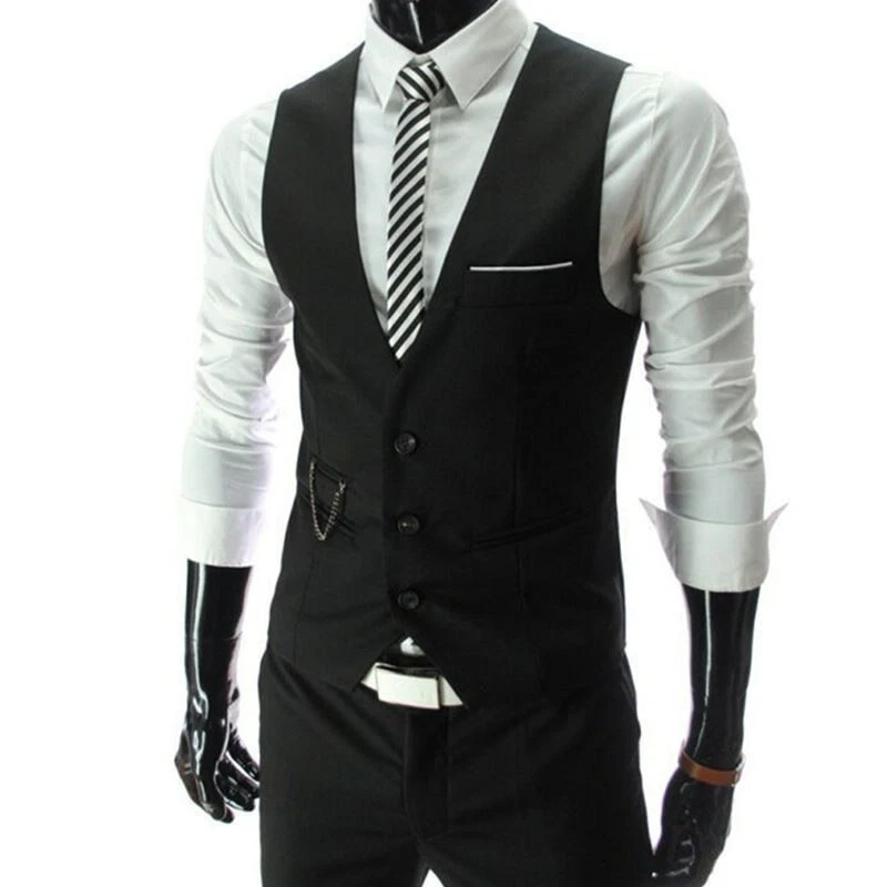 joyería Ladrillo Elocuente Chaleco Para Traje De Hombre Moda Formal Elegante Camisa Sin Manga Negocios  Lujo | eBay