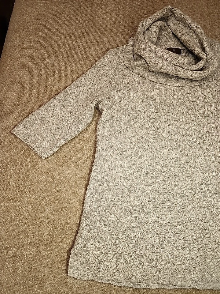 Suéter Fenn Wright Manson Mujer Pequeño Gris Angora Mezcla Lana Capucha Cuello Foto 3 de 4