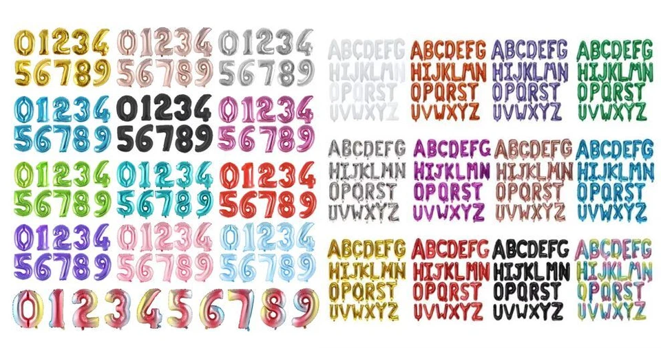 16" Alphabet A-Z Letter Number 0-9 Foil Air Balloons Birthday Name Party Wedding