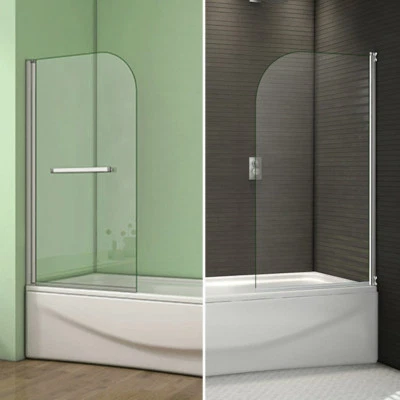 800x1400mm 180° Pivot Shower Bath Screen Tempered Glass Door Panel Towel Rail