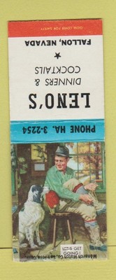 Matchbook Cover - Leno's Fallon NV restaurant BOBTAIL