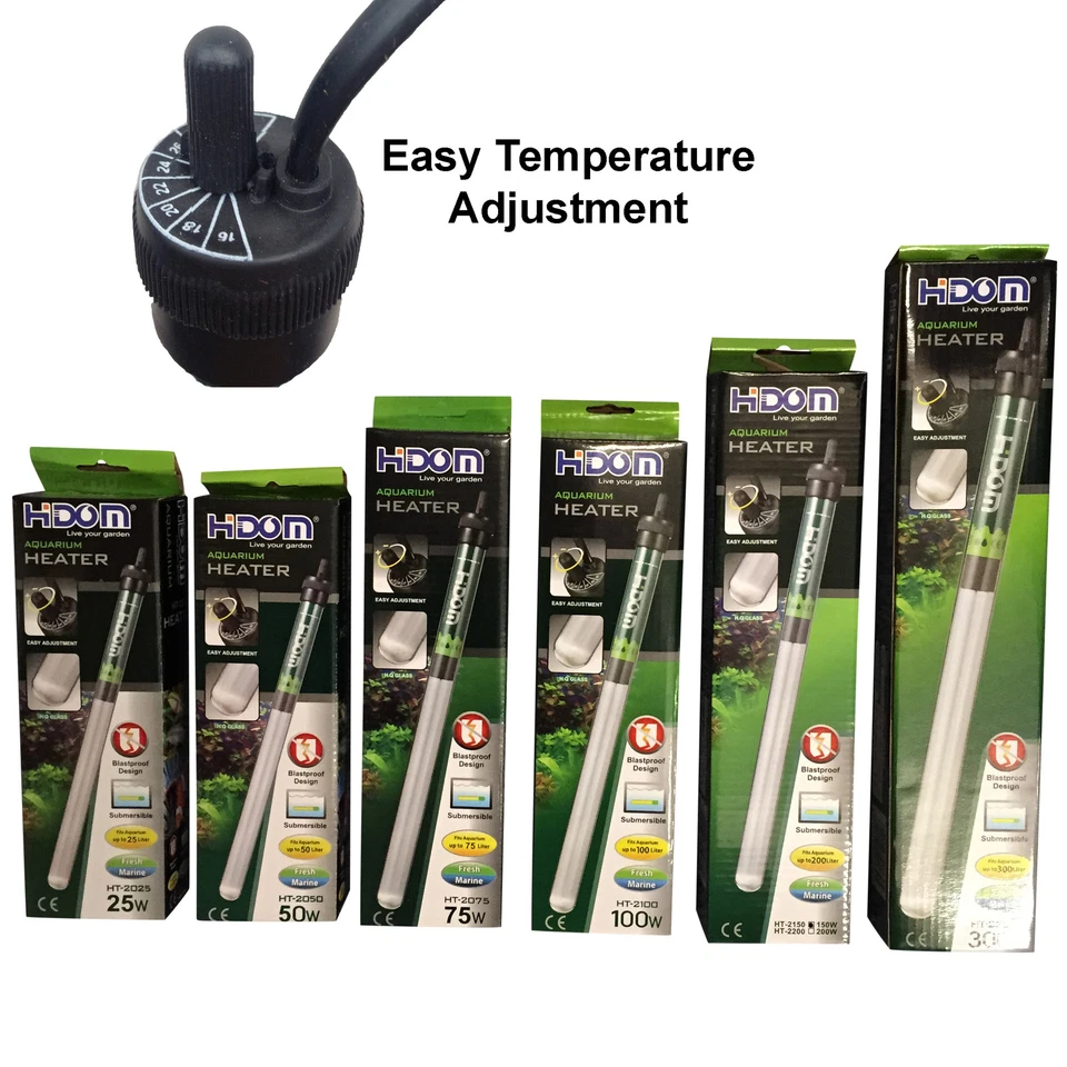 Hidom Submersible Tropical Fish Tank Aquarium Heater & Thermostat (7 Sizes) - Image 1 of 1