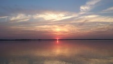 Landscape sunset lake sky sun water outdoors Custom Gaming Mat Desk