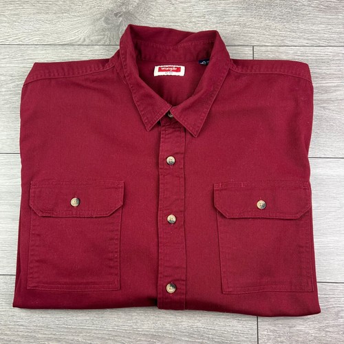 Men's Vintage Wrangler Red Long Sleeve Shirt Size 2XL - Picture 7 of 7