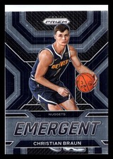 2022-23 Panini Prizm Emergent #21 Christian Braun RC Rookie Denver Nuggets