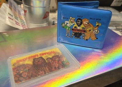  VINTAGE 1984 SHOWBIZ PIZZA BILLY BOB'S OFFICIAL FAN CLUB 3D MOTION CARD RARE 