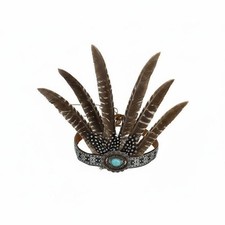 Feather Headdress Real Feathers Tribal Feather Headdress Hippie Costume Head Our