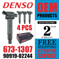 4PCS DENSO Ignition Coils 90919-02244 For Toyota Camry 2002-2005 2.4L L4