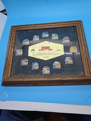 JPL NASA Jet Propulsion Lab Satellite Probe Launch Pin Set Framed 12 Pins + Logo