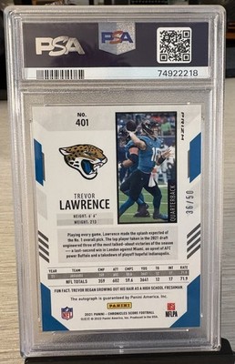 2021 Chronicles - Score Update Trevor Lawrence RC Auto Gold Zn /50