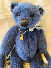 Forget-Me-Not, OOAK Artist Bear by Sherry Shepherdson, Blue Mohair, l1.5 In.