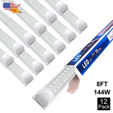 12 Pack 8 Foot Linkable T8 LED Tube Light Bulbs 144W 18000Lm 6500K Barn Ceiling