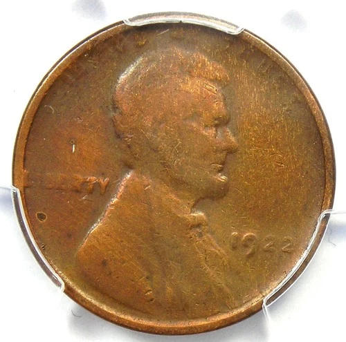 1922 No D "Plain" Strong Reverse Lincoln Wheat Cent Penny 1C - PCGS VF Details