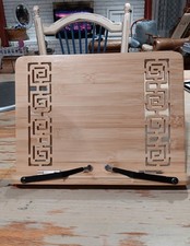 Bamboo Book Stand Cookbook Holder Adjustable ...