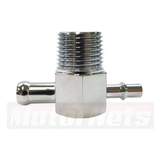 Aluminum Vacuum T Fitting 1/2" NPT to 3/8" & 1/4" Hose Barbs Intake Manifold SBC