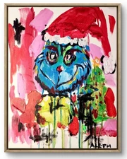 Original Art Grinch 14x11 Neo Expressionism Original Artwork on Canvas