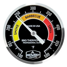 Midwest Hearth Professional BBQ Grill Thermometer (2" Dial)