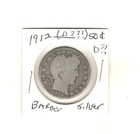 ESTATE 1912 (D?) 90% SILVER Barber Half Dollar Coin RARE fill in your book PIC's
