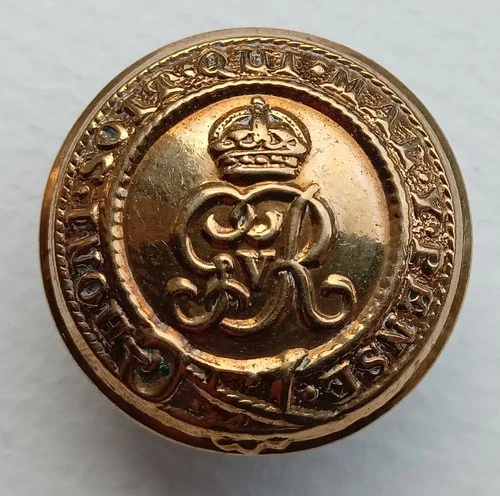 WW1 Household Battalion Other Ranks Large 25.6mm Brass Uniform Button