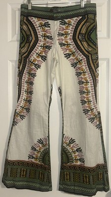 VTG Gypsy Rose MADE FROM THE EARTH WEAR IN PEACE Boho Pants Wide Leg One Size