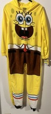 Boys Large SpongeBob SquarePants Hooded One Piece Pajama