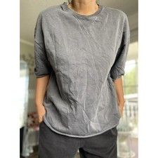 ZARA SHORT SLEEVE RIBBED PLUSH SWEATSHIRT Oversize M NEW