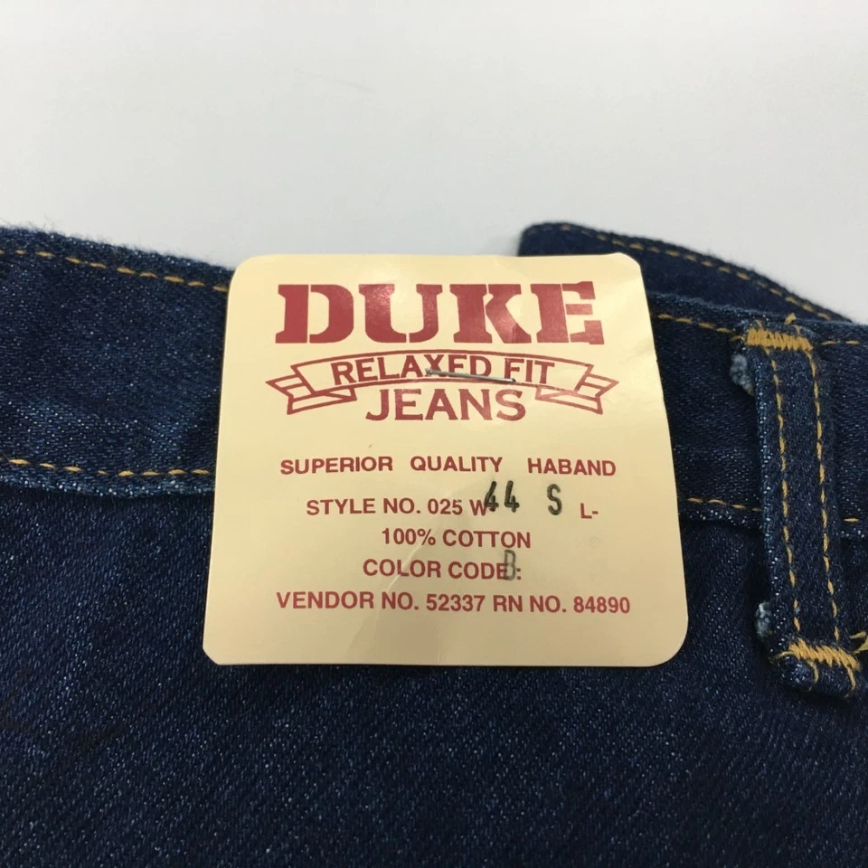 Duke Men's Relaxed Fit Jeans Size 44X29 Short Dark Wash Denim 100% Cotton NWT - Image 2 of 4