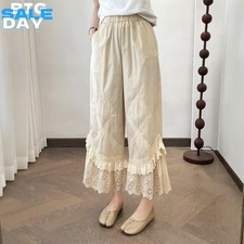 Ladies Victorian Bloomers Pants Renaissance Pettipants Ruffle Trousers Mori Girl