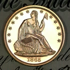 * 1865 ULTRA DCAM * PRISTINE++ GEM PROOF SEATED LIBERTY HALF-DOLLAR *