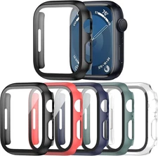 Haojavo 5 Pack Case with Tempered Glass Screen Protector for Apple Watch Series 