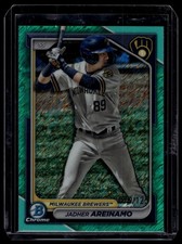 2024 Bowman #BCP-2 Jadher Areinamo Chrome Prospects Aqua Shimmer Ref #/125