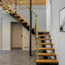 6FT Christmas Garland with Lights,Battery Operated 25 LED 9 Modes with Pine C...