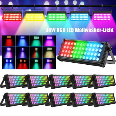 RGBW 10stk 96W Wall Washer licht 48LED DMX Bar Lichtleiste Bühnenlicht DJ Show - Bild 1 von 4