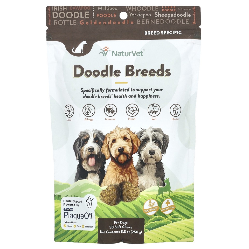 Doodle Breeds, For Dogs, Hickory Smoked Bacon, 50 Soft Chews, 8.8 oz (250 g)