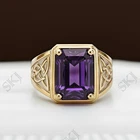 Amethyst Ring 925 Sterling Silver Men's Ring Gift For Him (All Ring size)