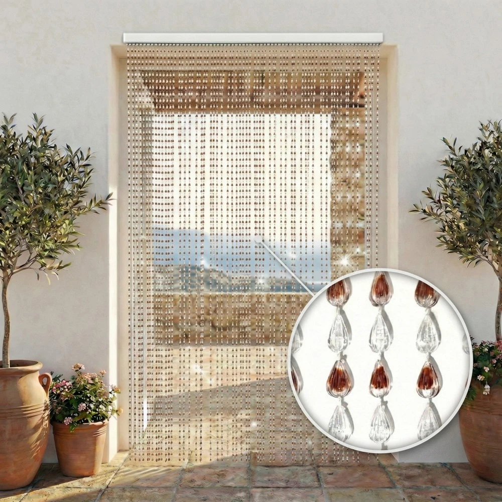 tenda a fili marrone 150X300 interno esterno porte finestre millefili d' arredo