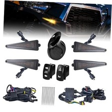 UTV Turn Signal Kit with Rocker Switch and Triangle Amber Light,Horn,Pre