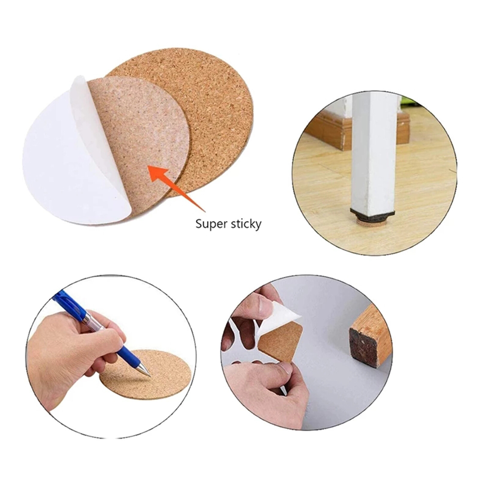 SelfAdhesive Cork Circle 50Pack Cork Backing Sheets for Coasters