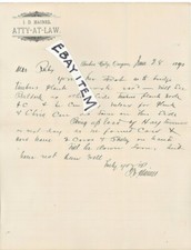 1890 Baker City Oregon ISRAEL D HAINES Attorney SILVER CITY IDAHO Colonel Loring