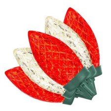 Home Accents Holiday 100-Count Red/Warm White Faceted C9 LED Holiday Lights
