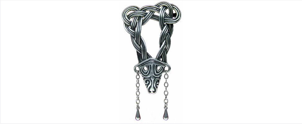 Broche-Pendentif Ronde Bouclier Argent Massif - Style Celtique Breton Toulhoat